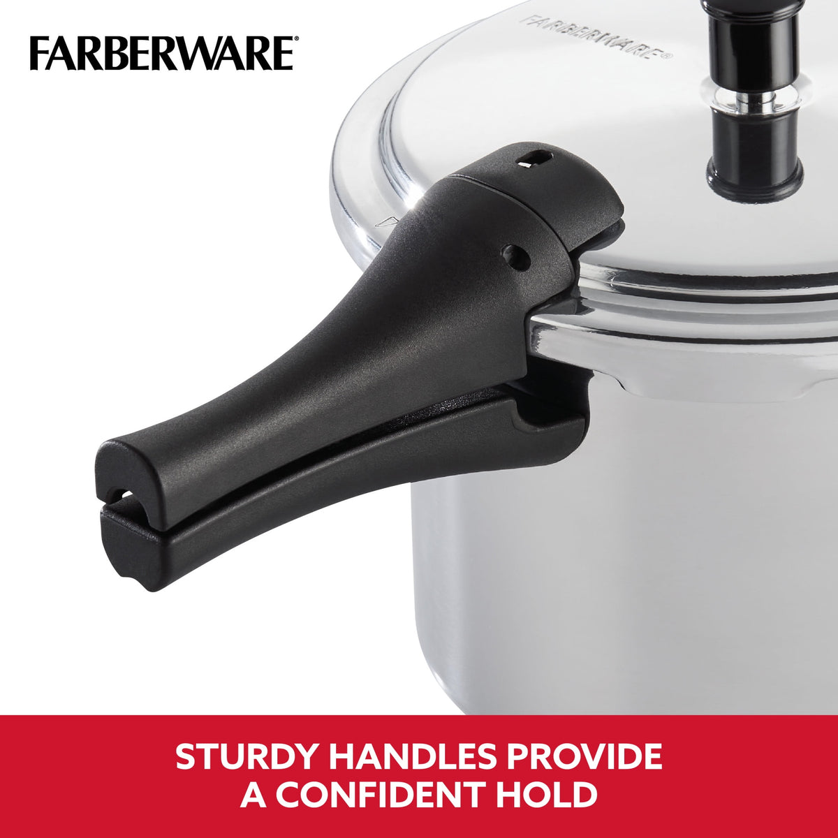 Farberware 6 qt Aluminum Stovetop Pressure Cooker, Induction Compatible, Silver