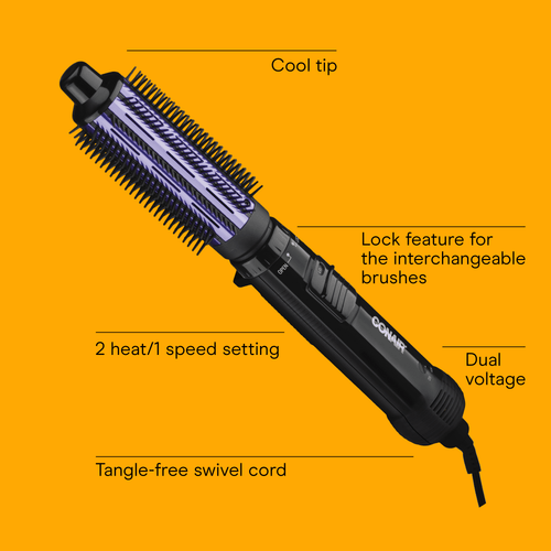 Conair Hot Air Styler 2-in-1 Volumizing Brush with Dual Attachments