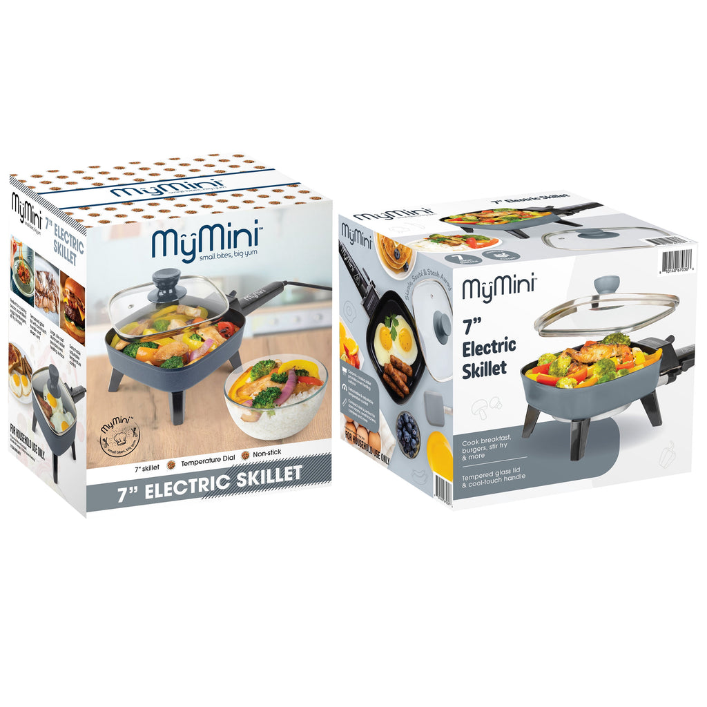 MyMini Electric Skillet, 7 inch, 600 watts, Gray
