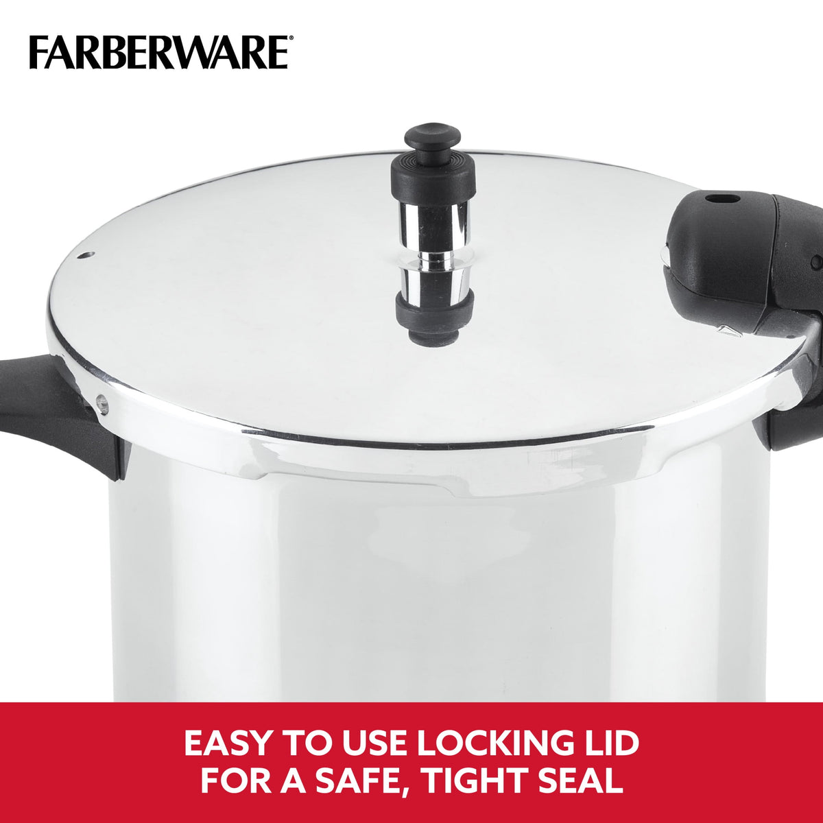 Farberware 6 qt Aluminum Stovetop Pressure Cooker, Induction Compatible, Silver