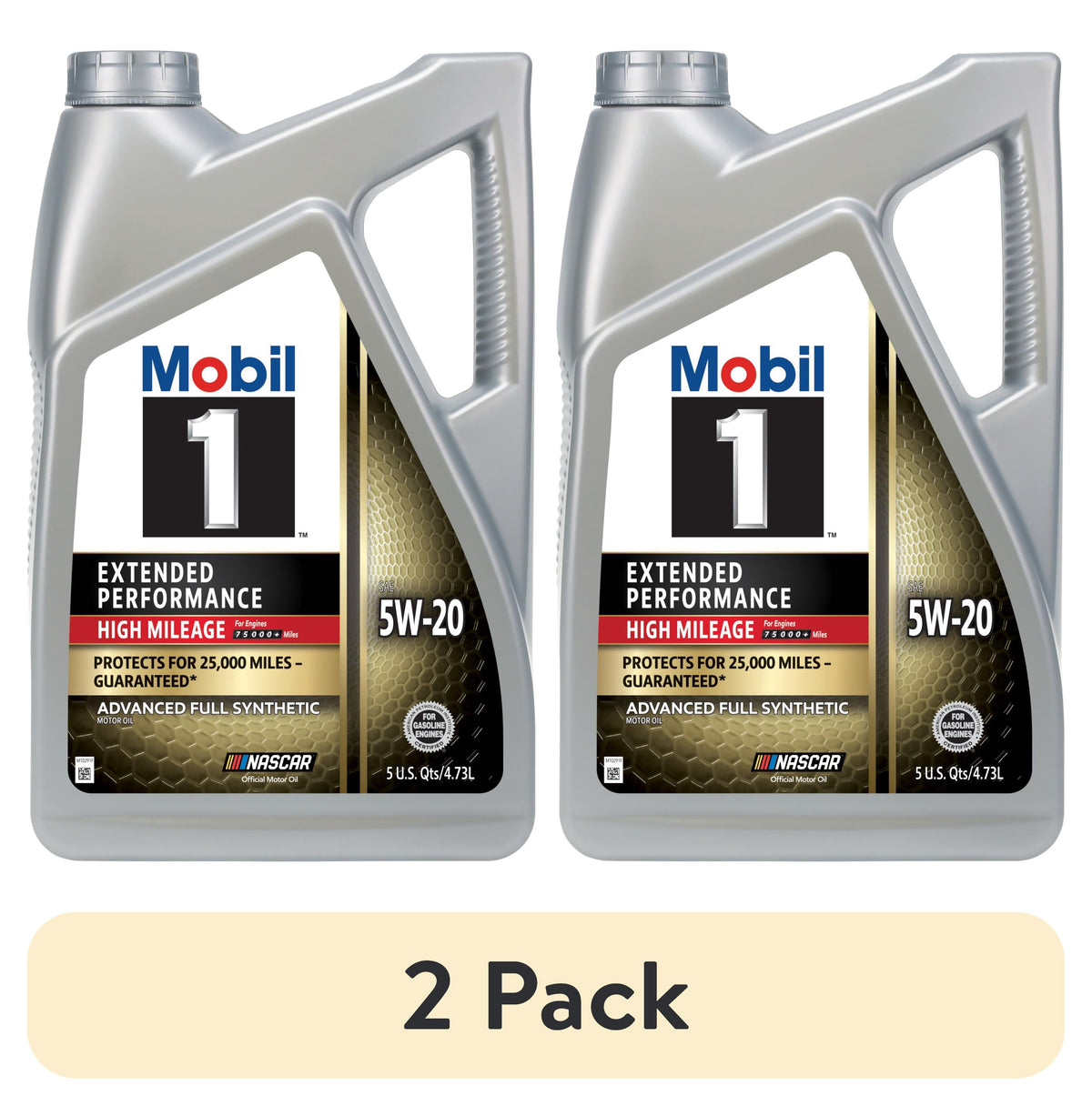 (2 pack) Mobil 1 Extended Performance High Mileage Full Synthetic Motor Oil 5W-20, 5 Quart