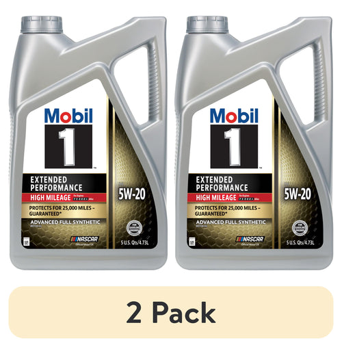 (2 pack) Mobil 1 Extended Performance High Mileage Full Synthetic Motor Oil 5W-20, 5 Quart