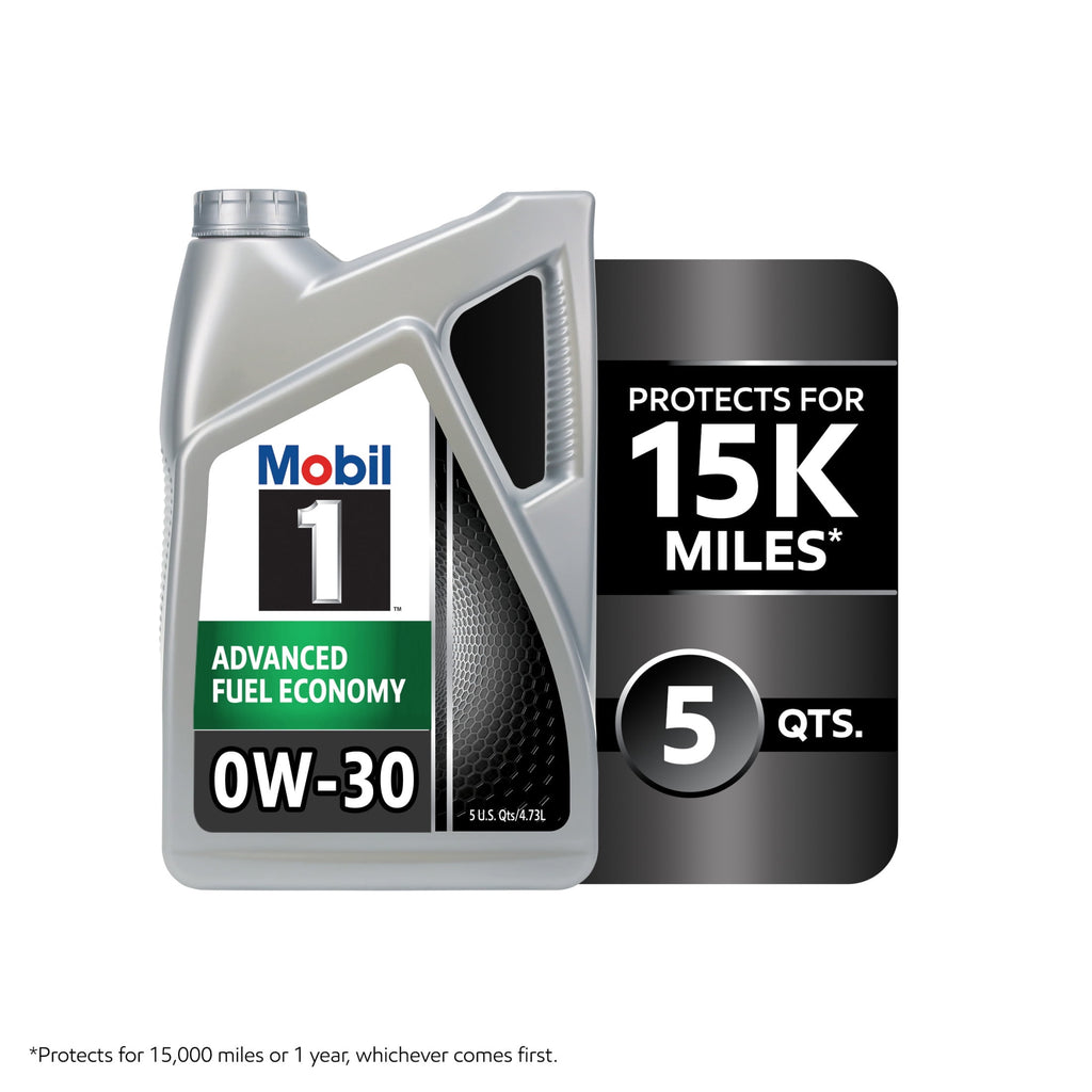 (2 pack) Mobil 1 Advanced Fuel Economy Full Synthetic Motor Oil 0W-30, 5 Quart