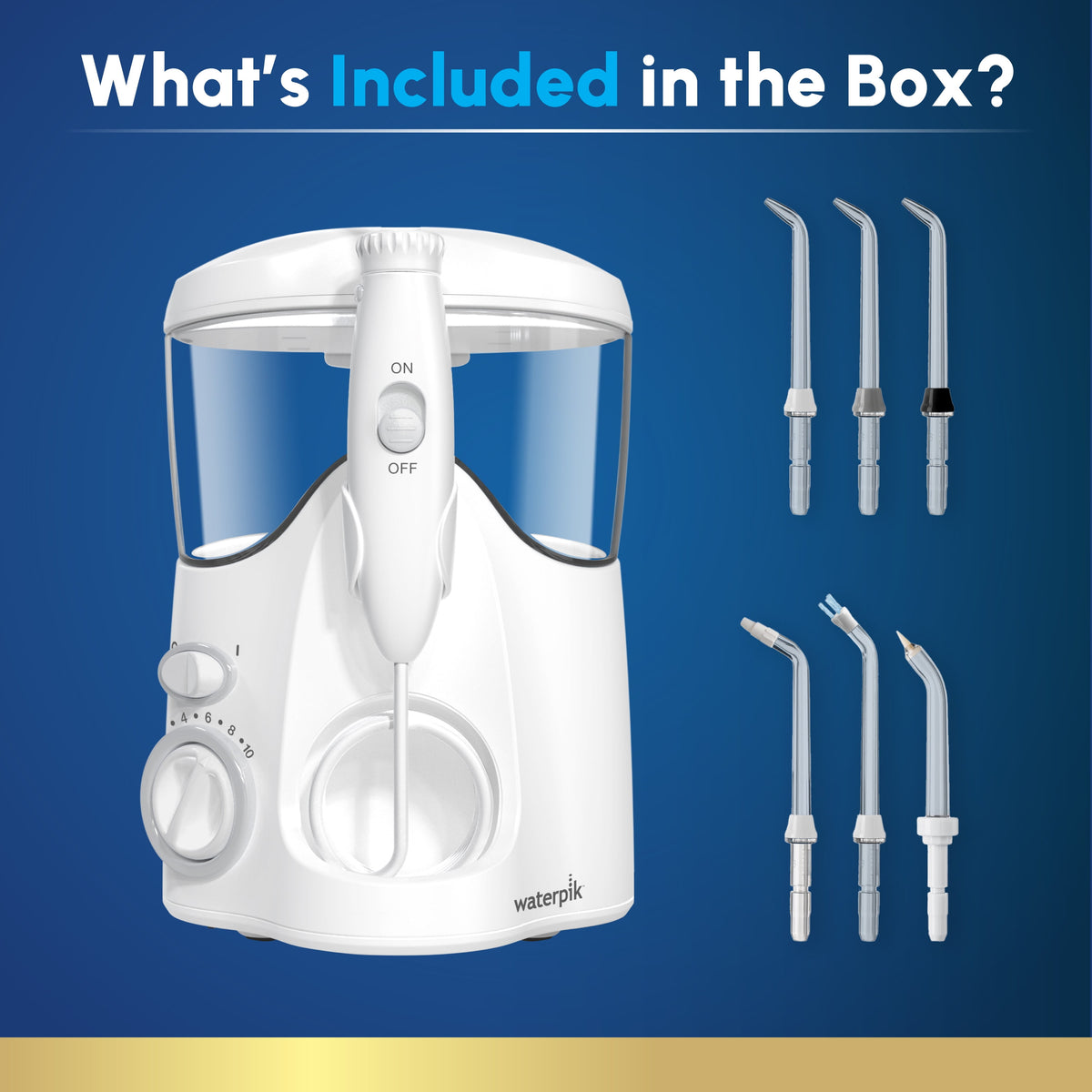 Waterpik Ultra Water Flosser with 10 Settings, 6 Tips, ADA Accepted, White