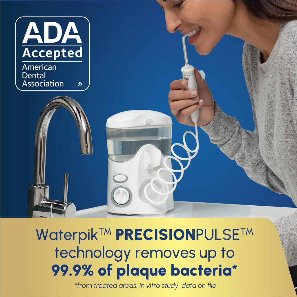 Waterpik Ultra Water Flosser with 10 Settings, 6 Tips, ADA Accepted, White