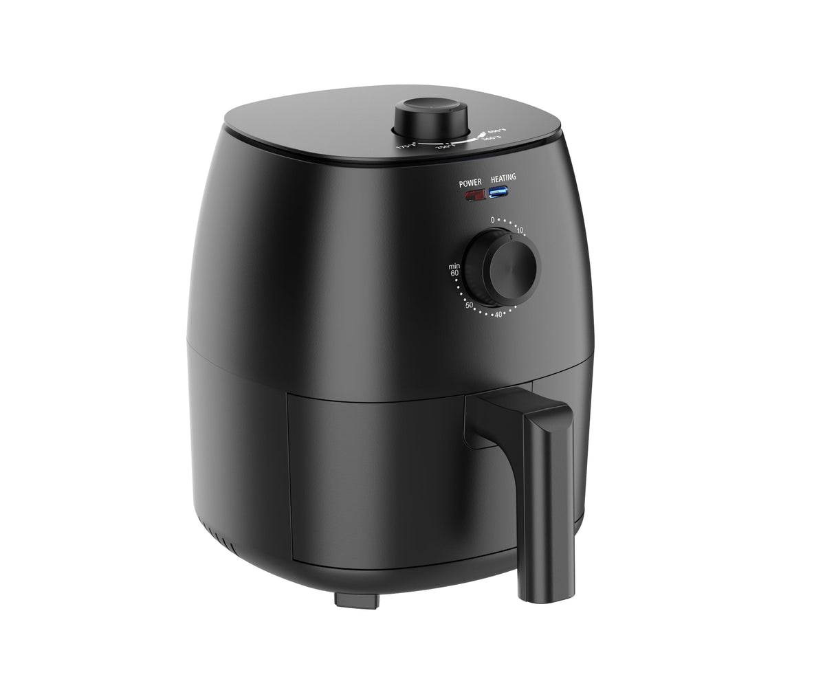 Mainstays Air Fryer, 2.2 Quart, 1150W, Arctic Black with Non-Stick Basket
