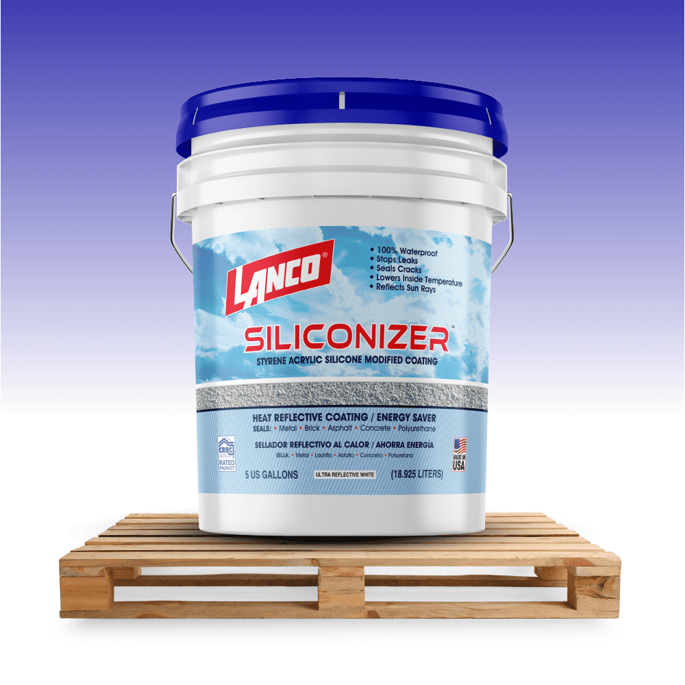 Lanco Siliconizer Acrylic Elastomeric White Reflective Roof Sealer, 5 gallon