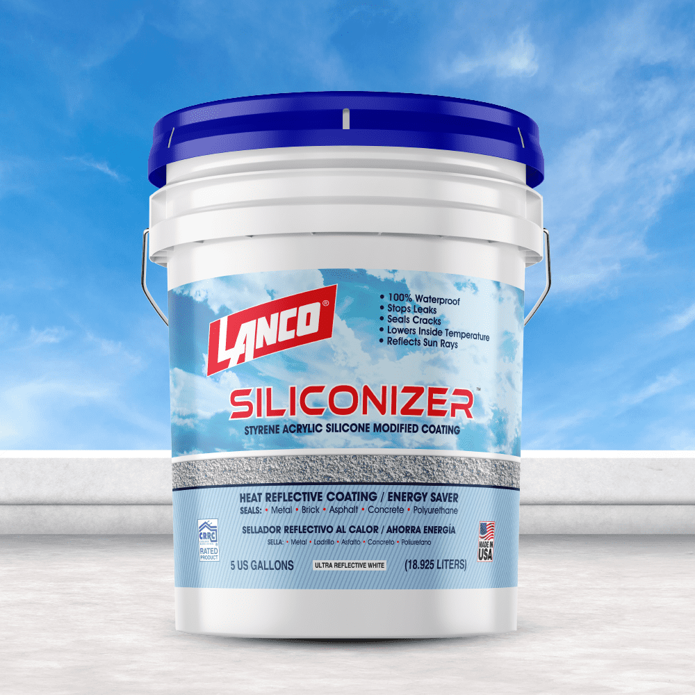 Lanco Siliconizer Acrylic Elastomeric White Reflective Roof Sealer, 5 gallon