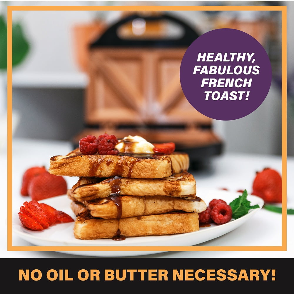 Gotham Steel Nonstick Panini Press Sandwich Maker, 2in1 Breakfast Sandwich Maker Grill / Sandwich Press Grill with Indicator Light, Grilled Cheese Maker Makes 2 Sandwiches with Easy Cut Edges