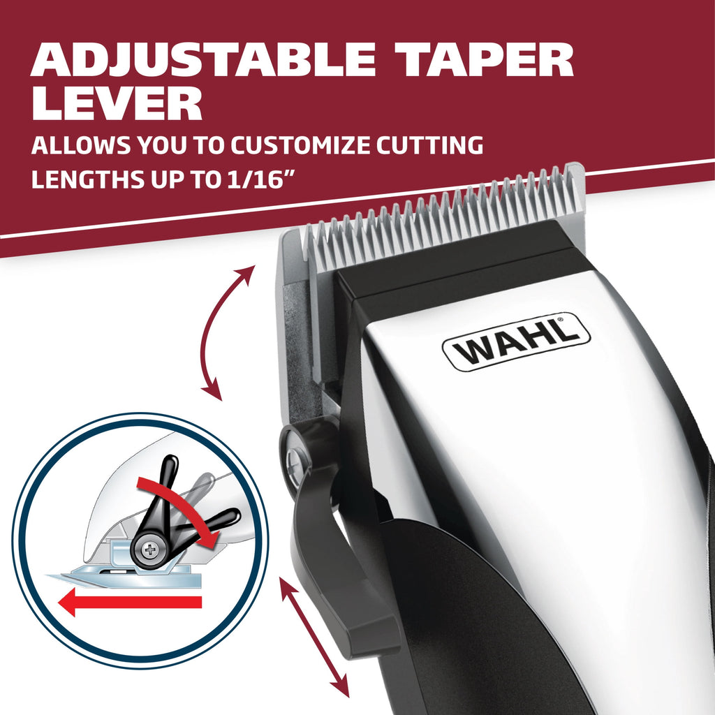 Wahl Chrome Pro, Corded Hair Clipper Kit for Men or Women, Black/Chrome - #9670-1201