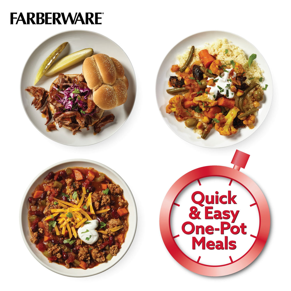 Farberware 6 qt Aluminum Stovetop Pressure Cooker, Induction Compatible, Silver