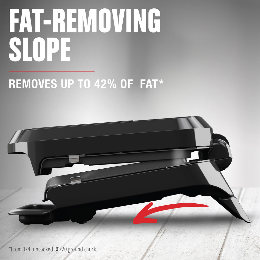 George Foreman 4‑Serving Electric Grill & Panini Press, Easy‑Clean Removable Dishwasher‑Safe Nonstick Plates