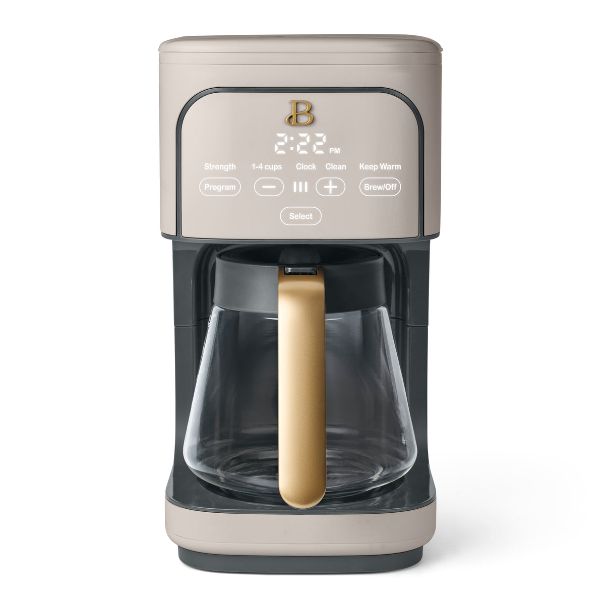 Beautiful by Drew Barrymore 12-Cup Programmable Coffee Maker, White Icing