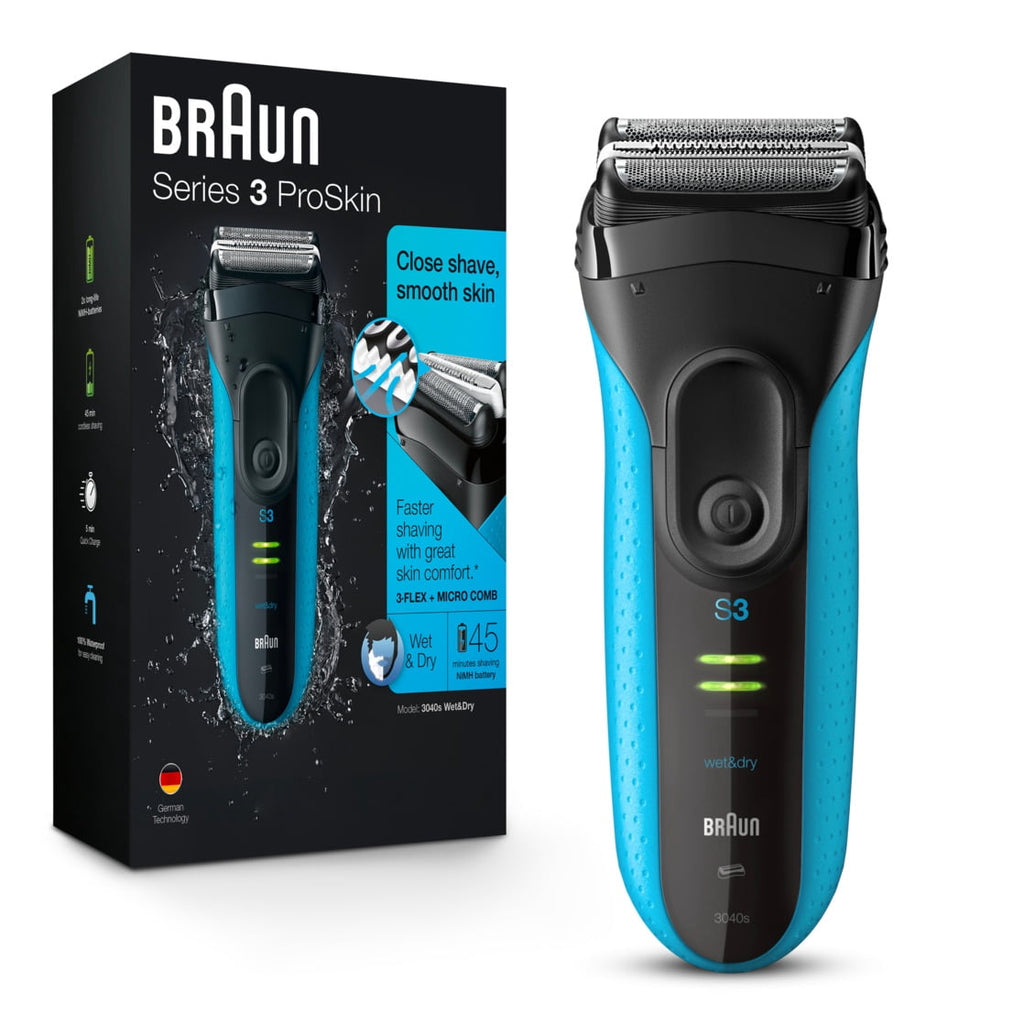 Braun Electric Shaver Series 3, ProSkin 3040s, Wet & Dry with Precision Trimmer