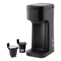 Mainstays Black Dual Brew Coffee Maker, Single Serve, Auto Shutoff, 14 oz Reservoir