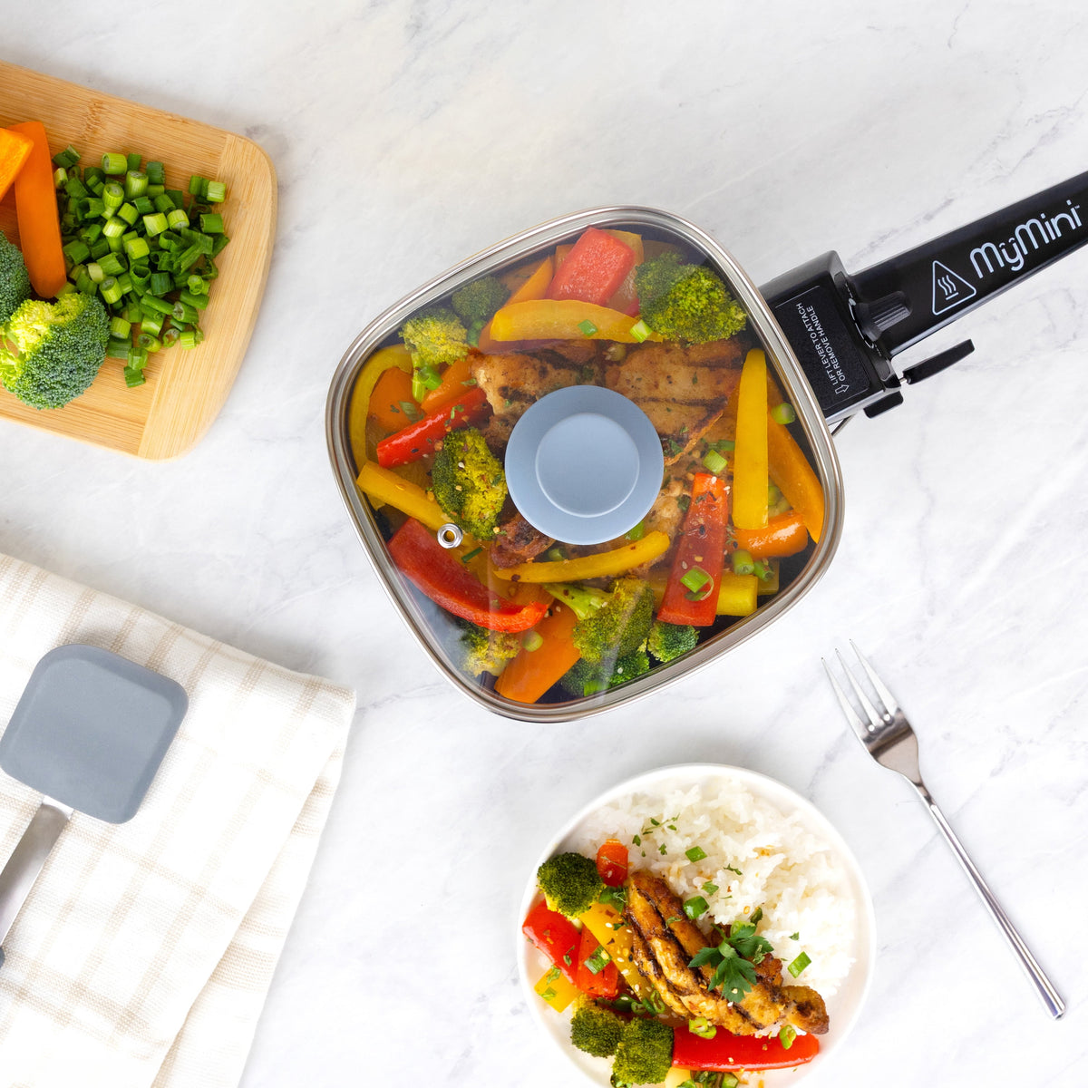 MyMini Electric Skillet, 7 inch, 600 watts, Gray
