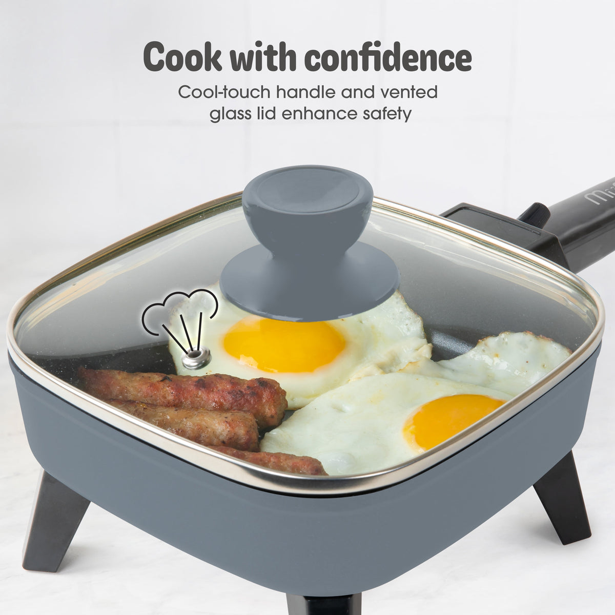 MyMini Electric Skillet, 7 inch, 600 watts, Gray