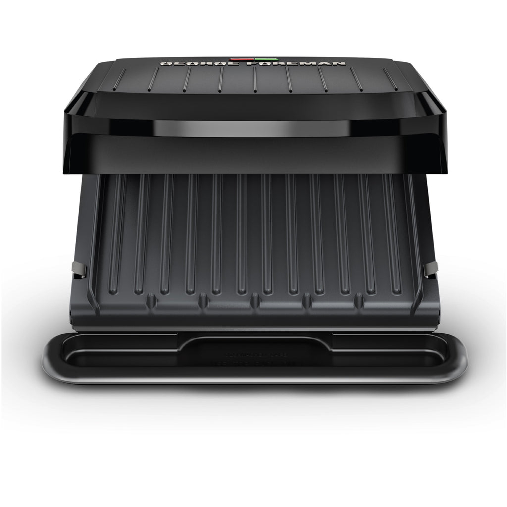George Foreman 4‑Serving Electric Grill & Panini Press, Easy‑Clean Removable Dishwasher‑Safe Nonstick Plates