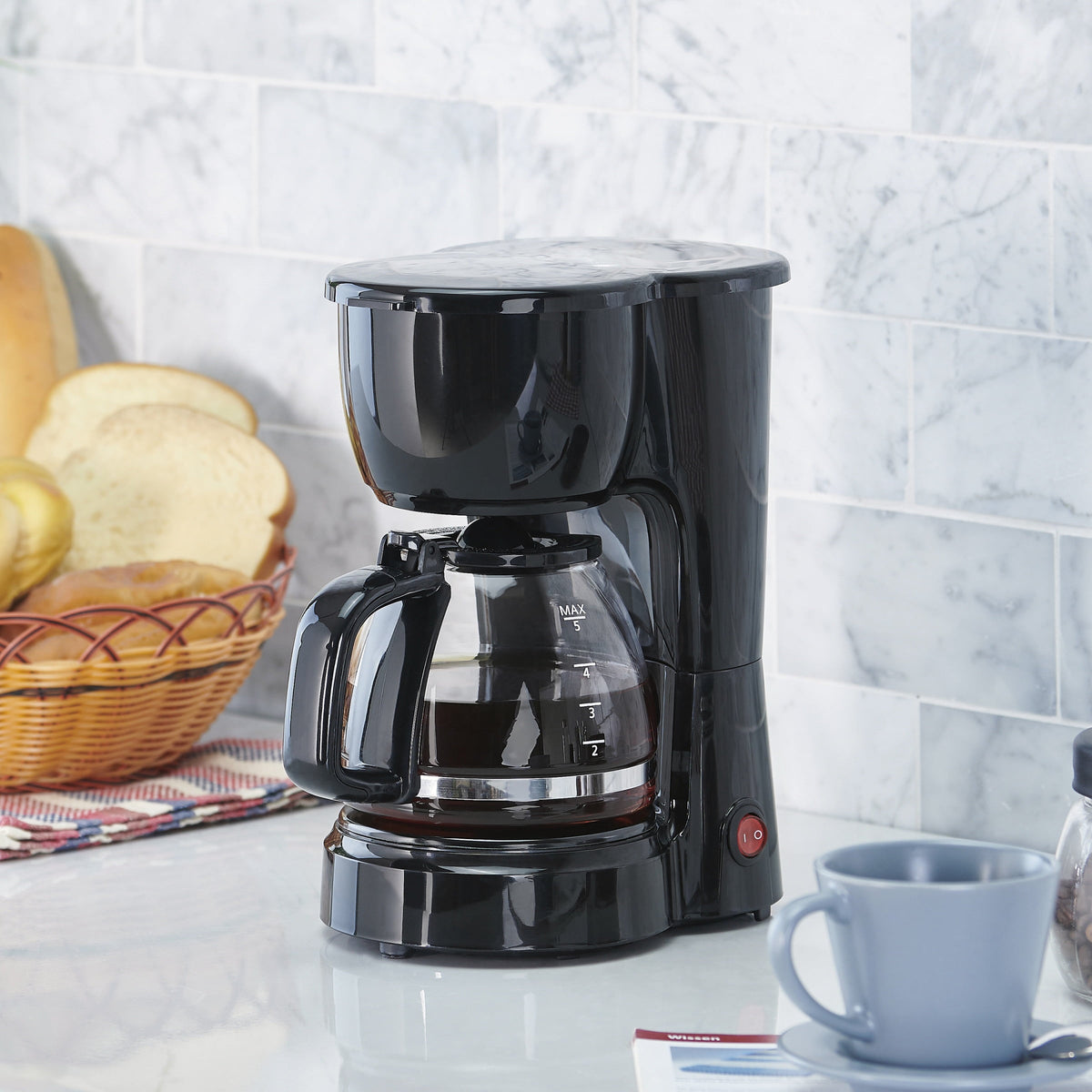 Mainstays 5 Cup Drip Coffee Maker, Black