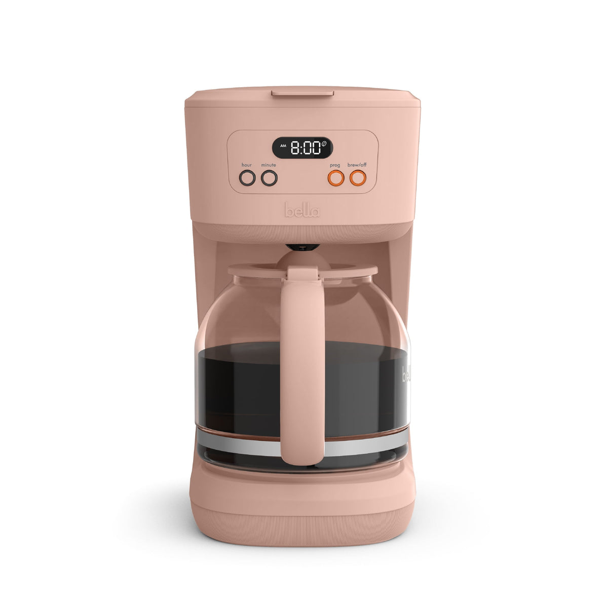 bella 12 Cup Programmable Drip Coffee Maker with Glass Carafe, Auto Shut-Off, Oatmilk