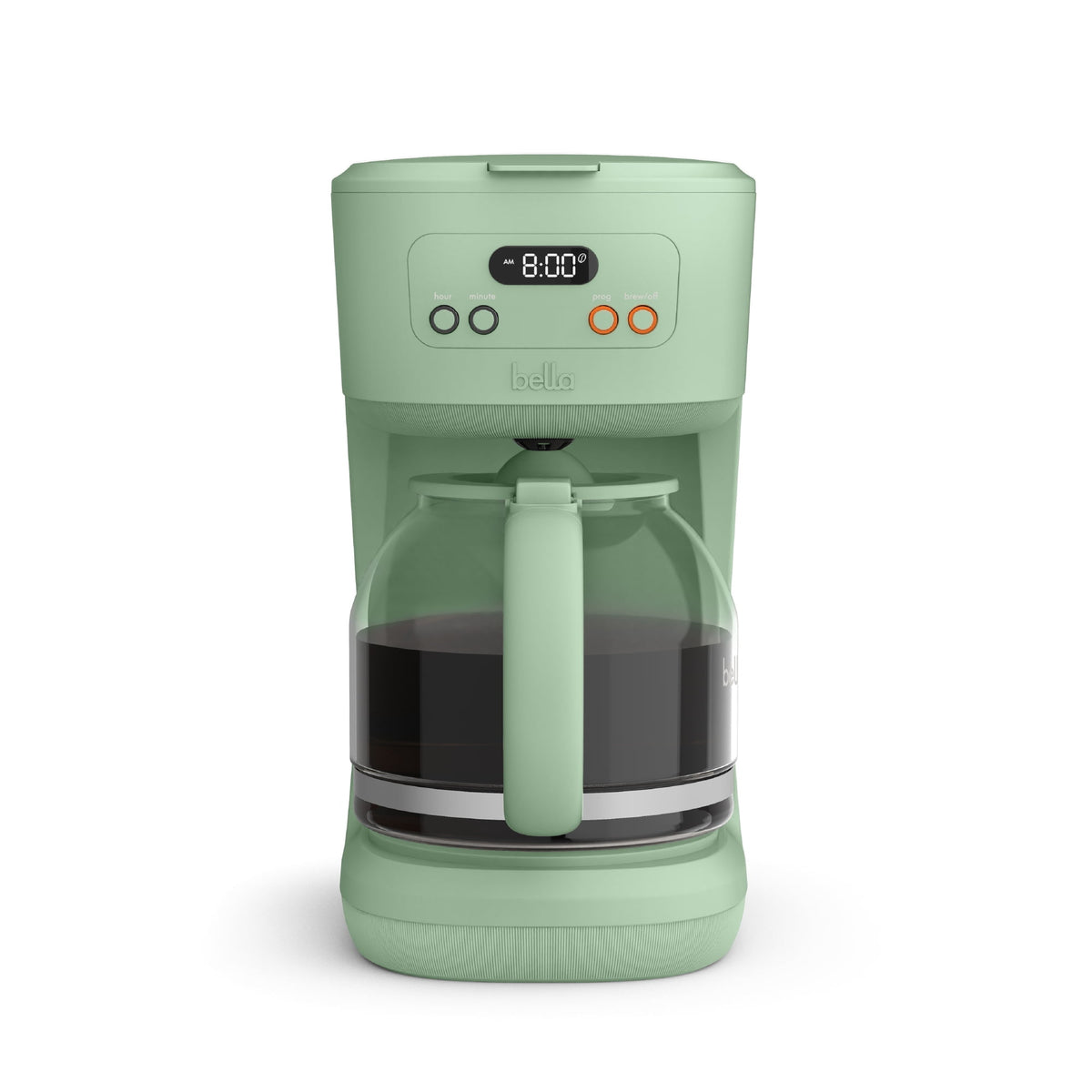 bella 12 Cup Programmable Drip Coffee Maker with Glass Carafe, Auto Shut-Off, Oatmilk