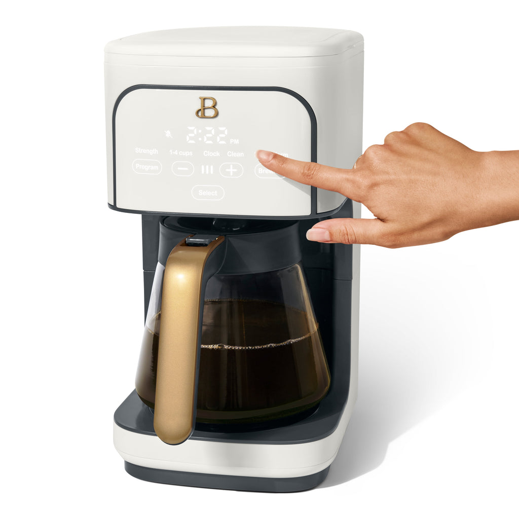 Beautiful by Drew Barrymore 12-Cup Programmable Coffee Maker, White Icing