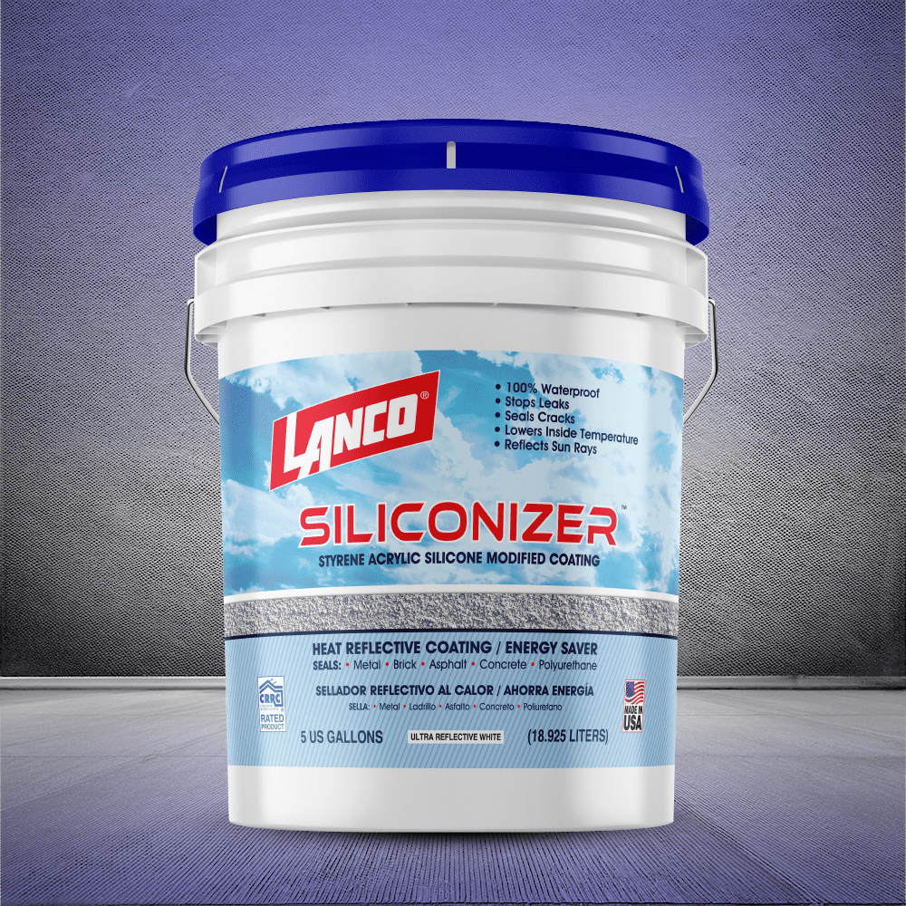 Lanco Siliconizer Acrylic Elastomeric White Reflective Roof Sealer, 5 gallon