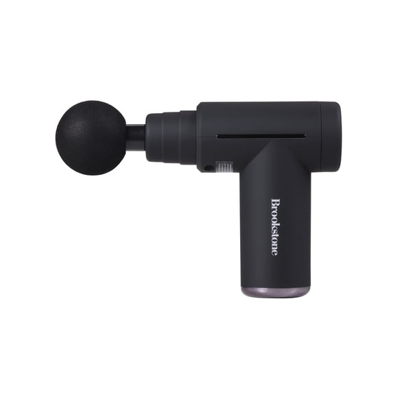Brookstone Cordless Hot and Cold Percussion Deep Tissue Massage Gun with 6 Intensity Levels for Muscle Relief